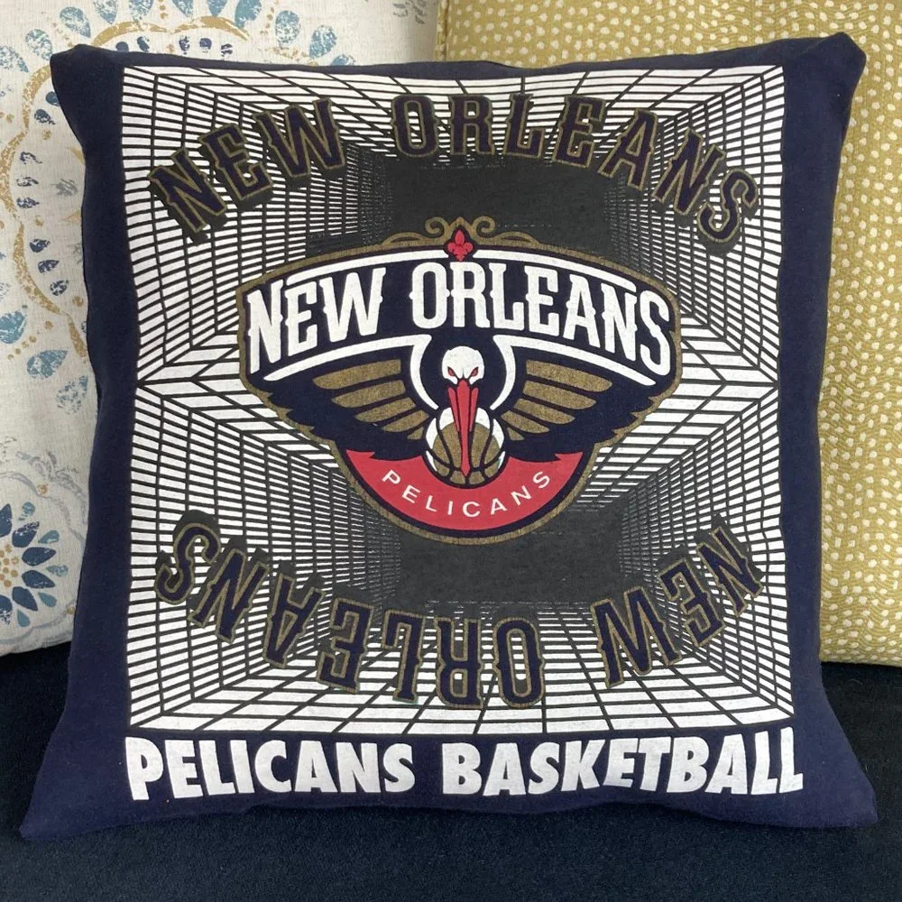 New Orleans Pelicans NBA 16X16 retro sports T-shirt THROW PILLOW COVER